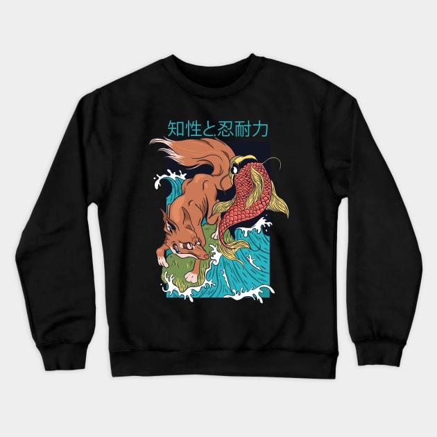 Fox and Fish Crewneck Sweatshirt by Hmus